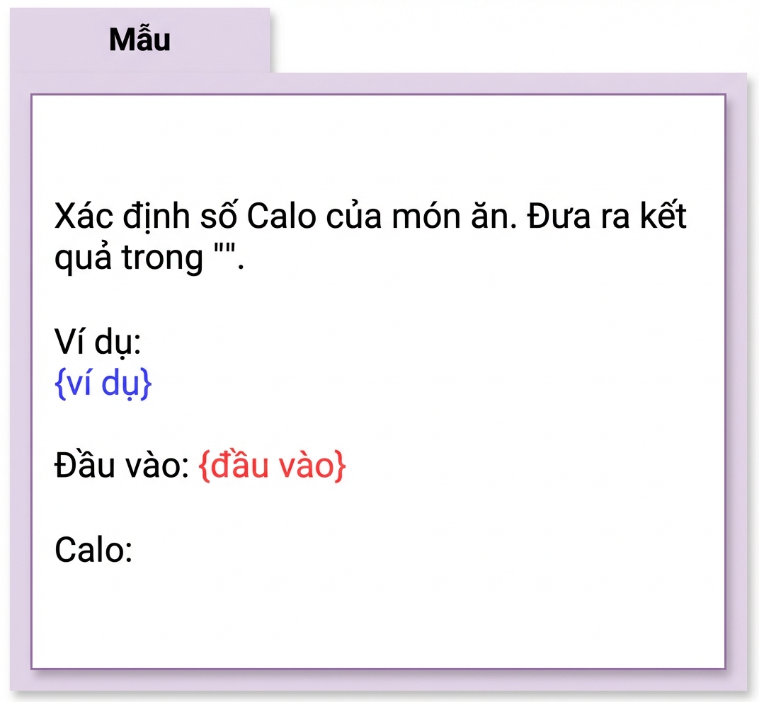 Mẫu prompt cho phân loại calo món ăn