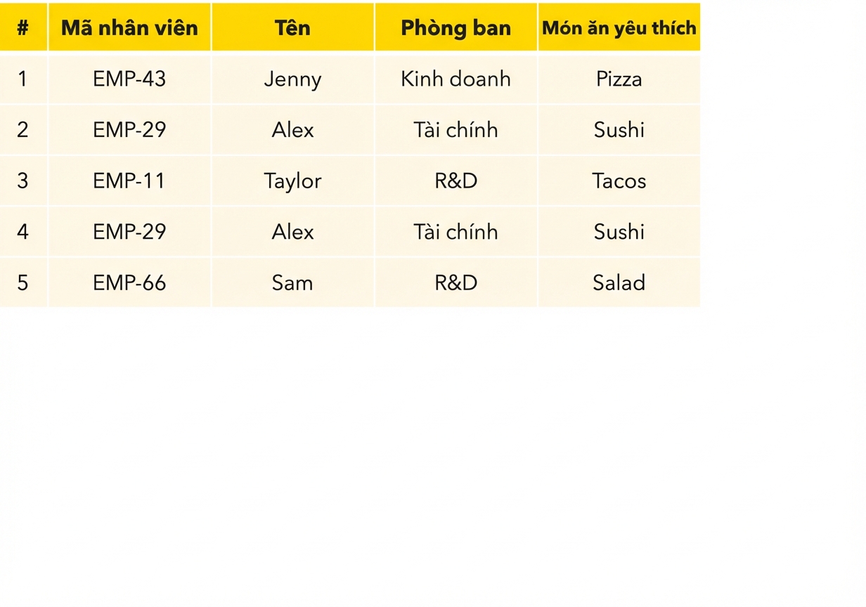 Bảng nhân viên