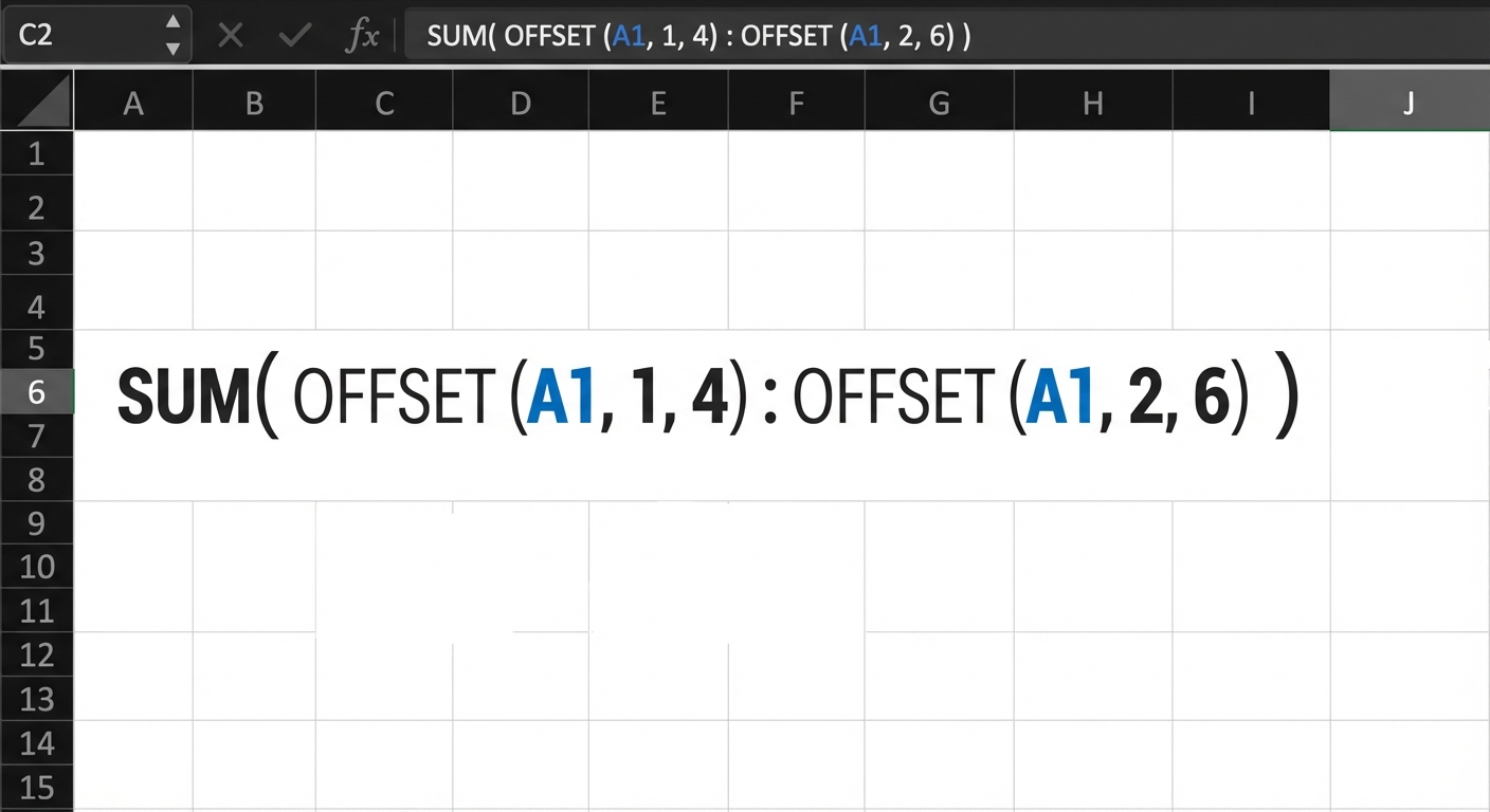 Ví dụ về hàm SUM và OFFSET trong Excel