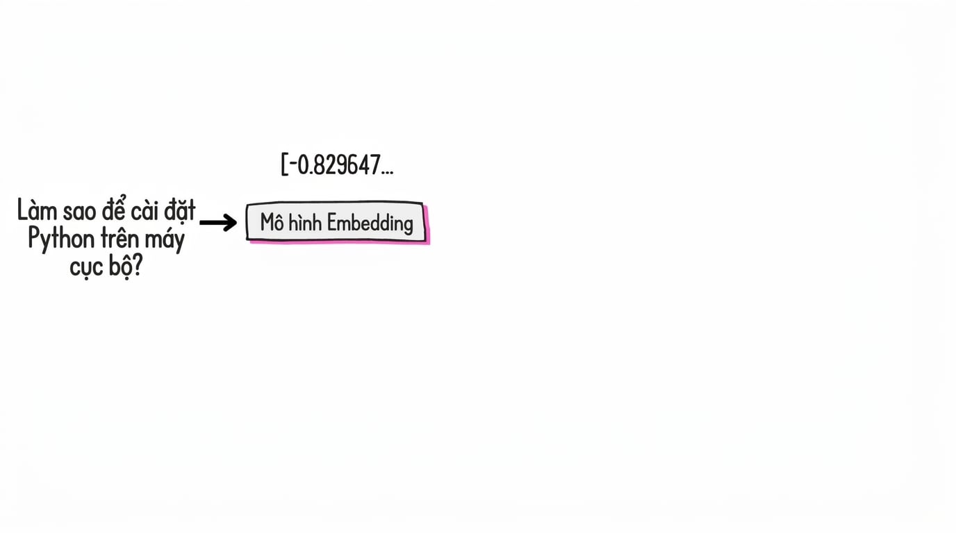 Mô hình embedding mã hóa văn bản thành vector các giá trị số.