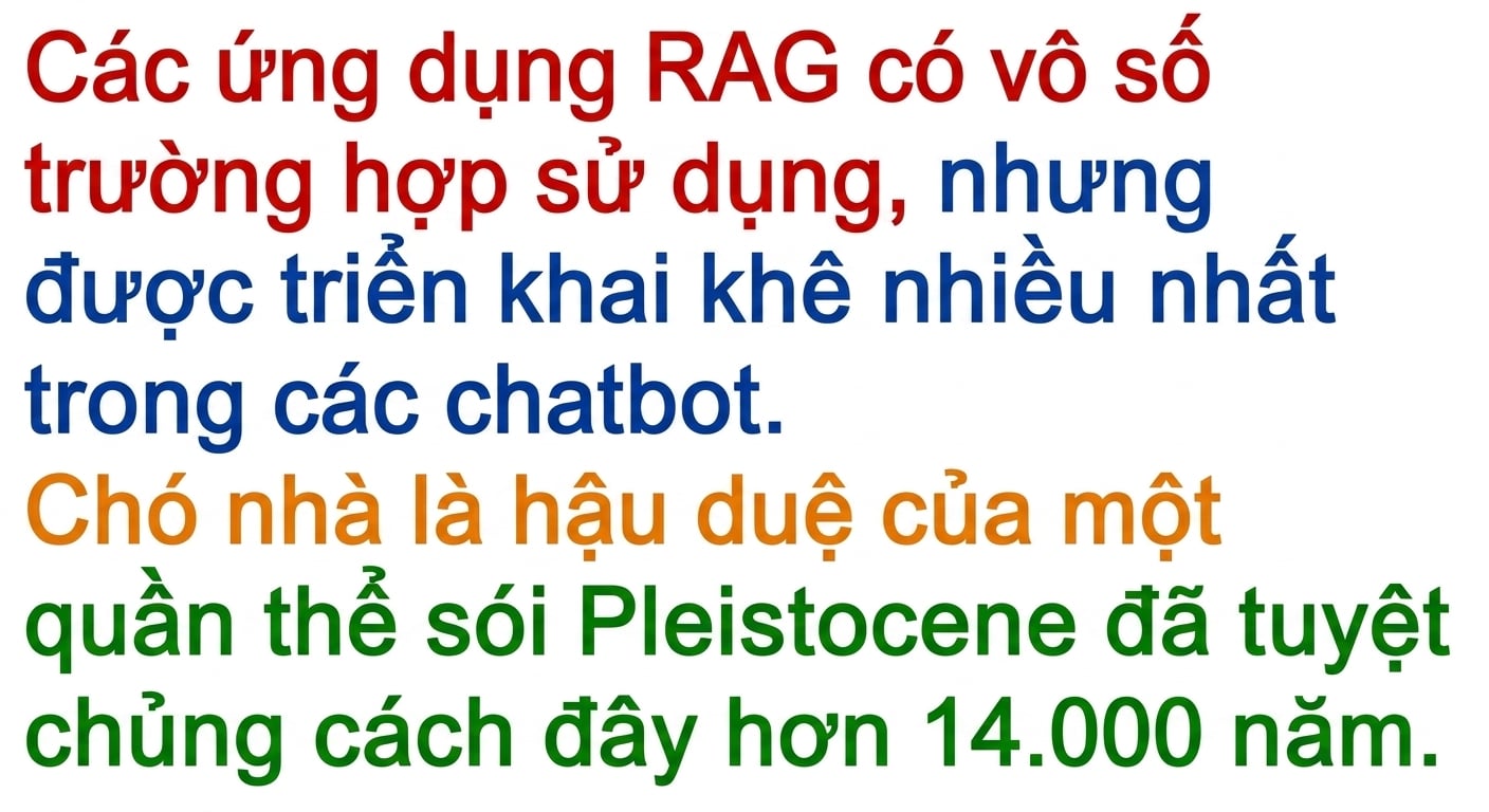 Đoạn văn bị tách theo ký tự hoặc token nên đã mất ngữ cảnh.