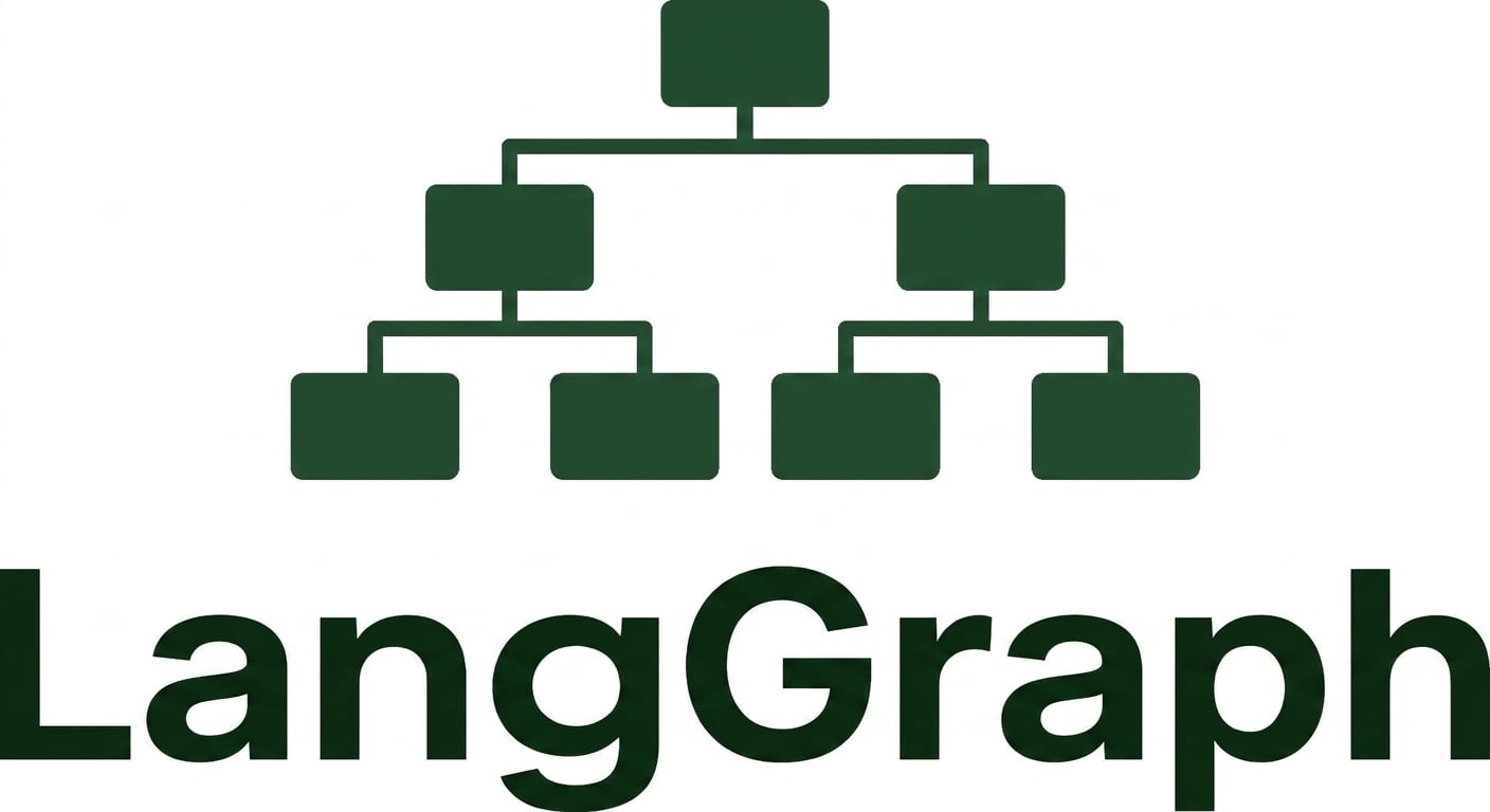Sơ đồ lưu đồ tổng quát bên trái với logo LangGraph bên phải.