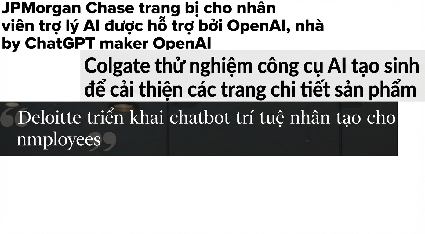 Tiêu đề tin tức về doanh nghiệp phát triển và ứng dụng mô hình GPT