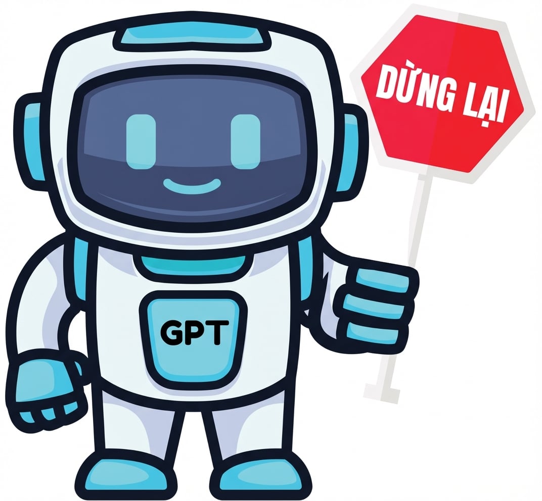 Robot GPT cầm biển dừng