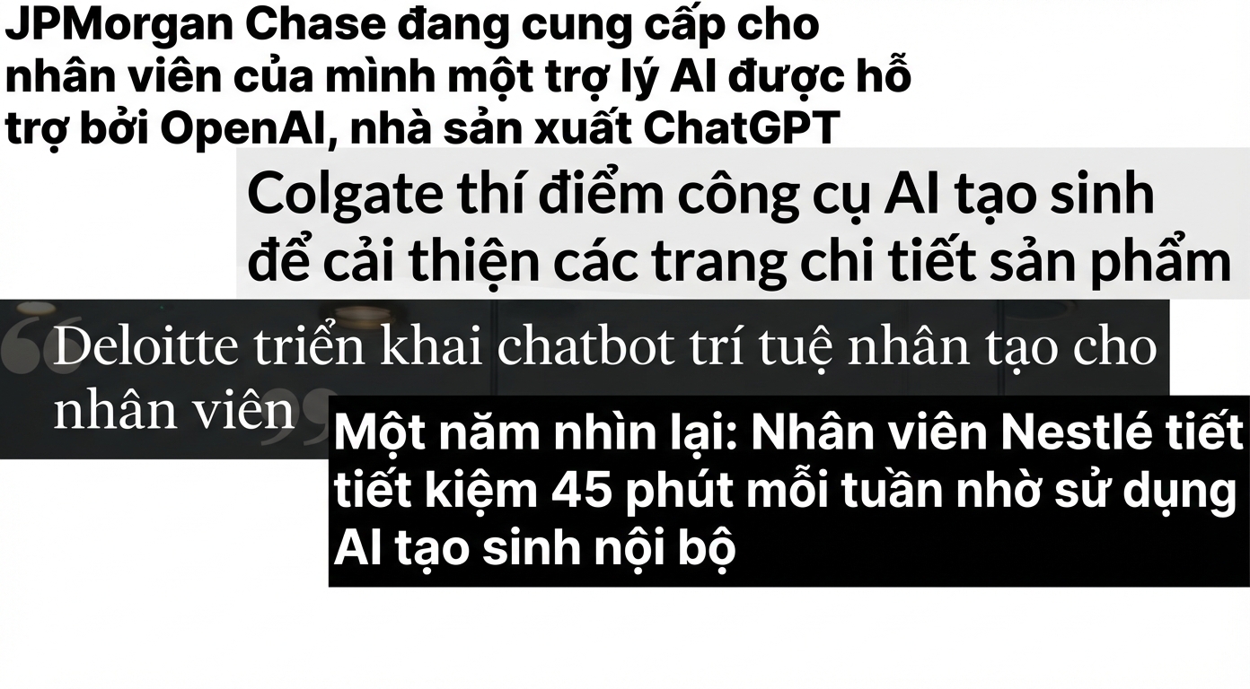 Tiêu đề tin tức về doanh nghiệp phát triển và ứng dụng mô hình GPT