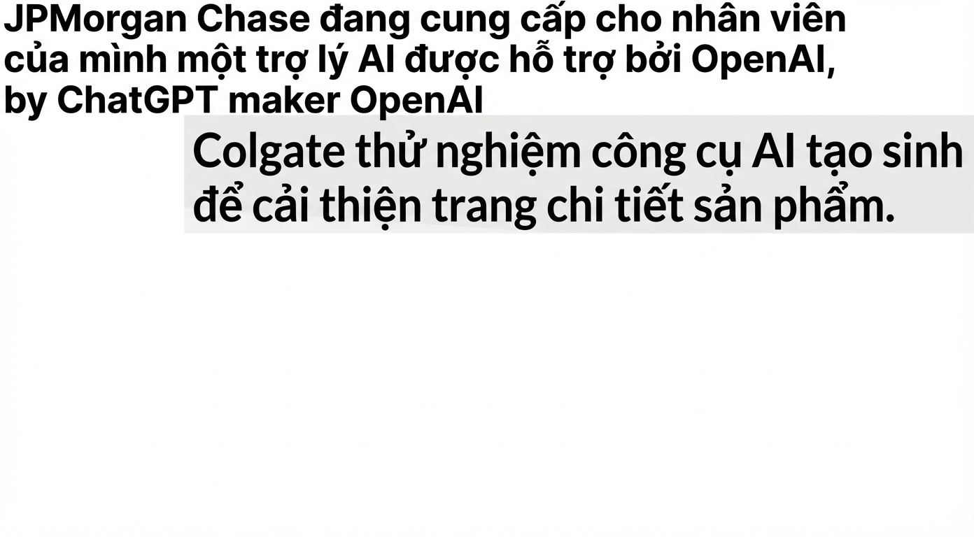 Tiêu đề tin tức về doanh nghiệp phát triển và ứng dụng mô hình GPT
