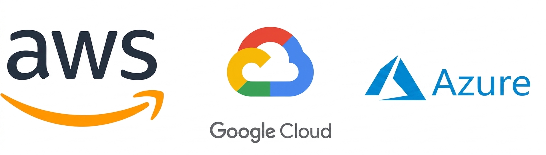 Logo của AWS, GCP và Azure