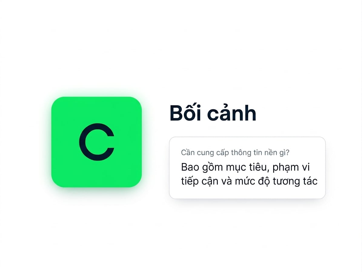 Ô Context trong khung GCSE kèm ví dụ lời nhắc ngắn