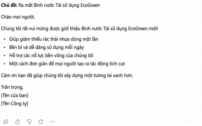 Cùng email đó, nay ngắn hơn với gạch đầu dòng