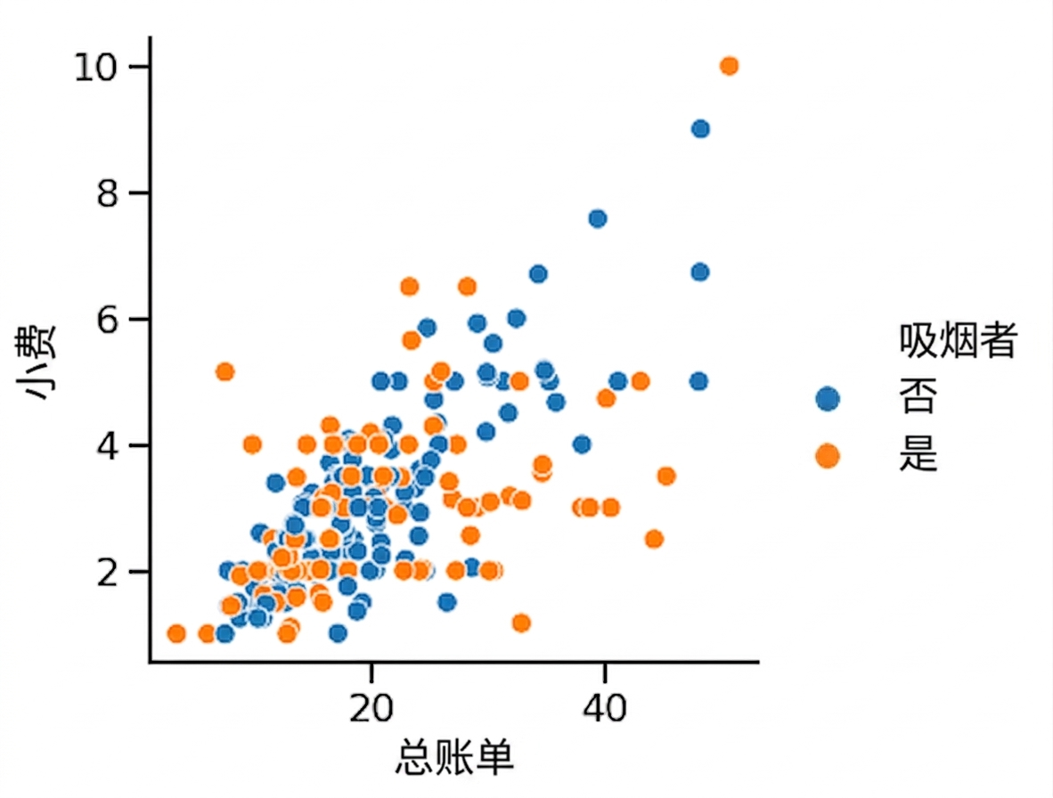 带色相的散点图