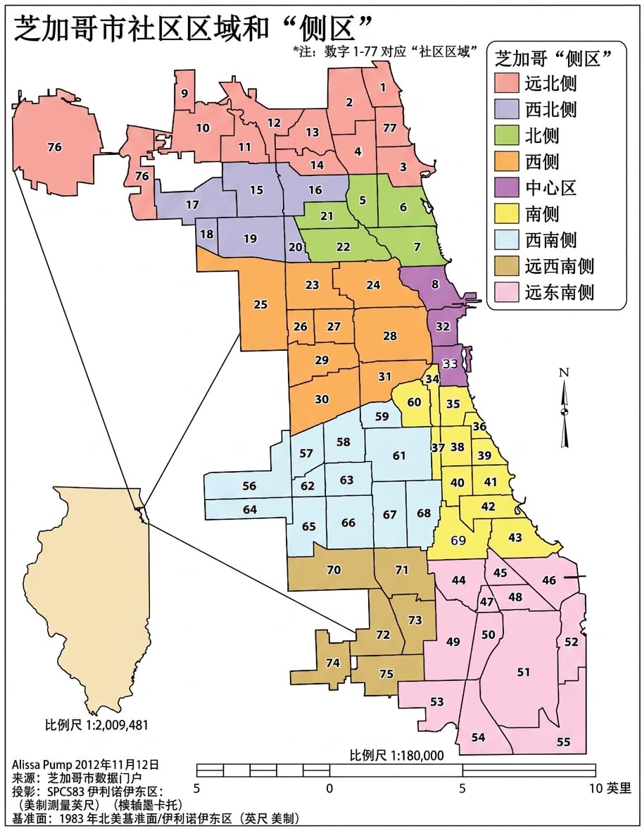 芝加哥选区地图