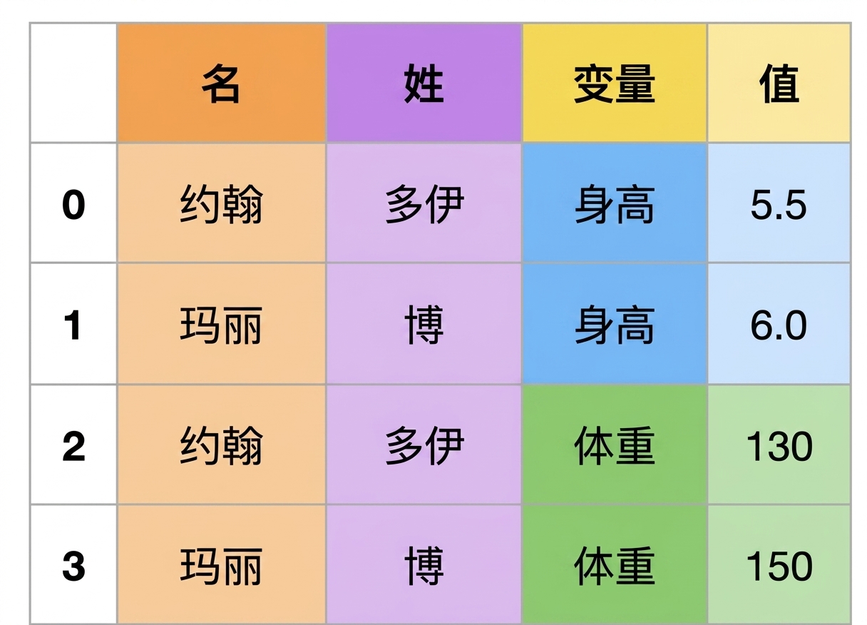 长格式的数据
