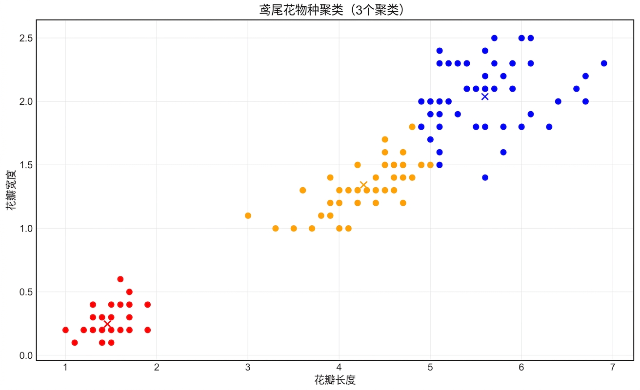 三簇的鸢尾花聚类
