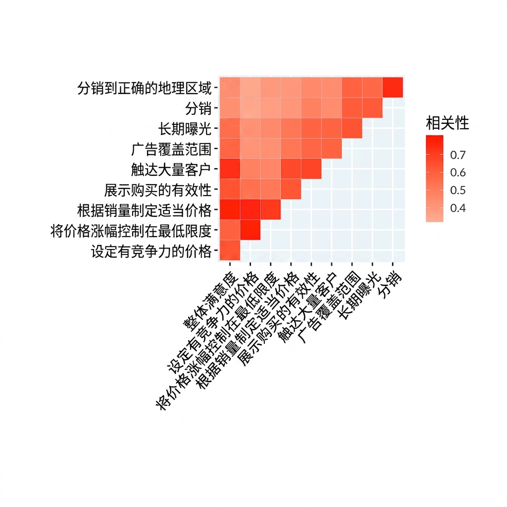 产品满意度调查的相关热力图
