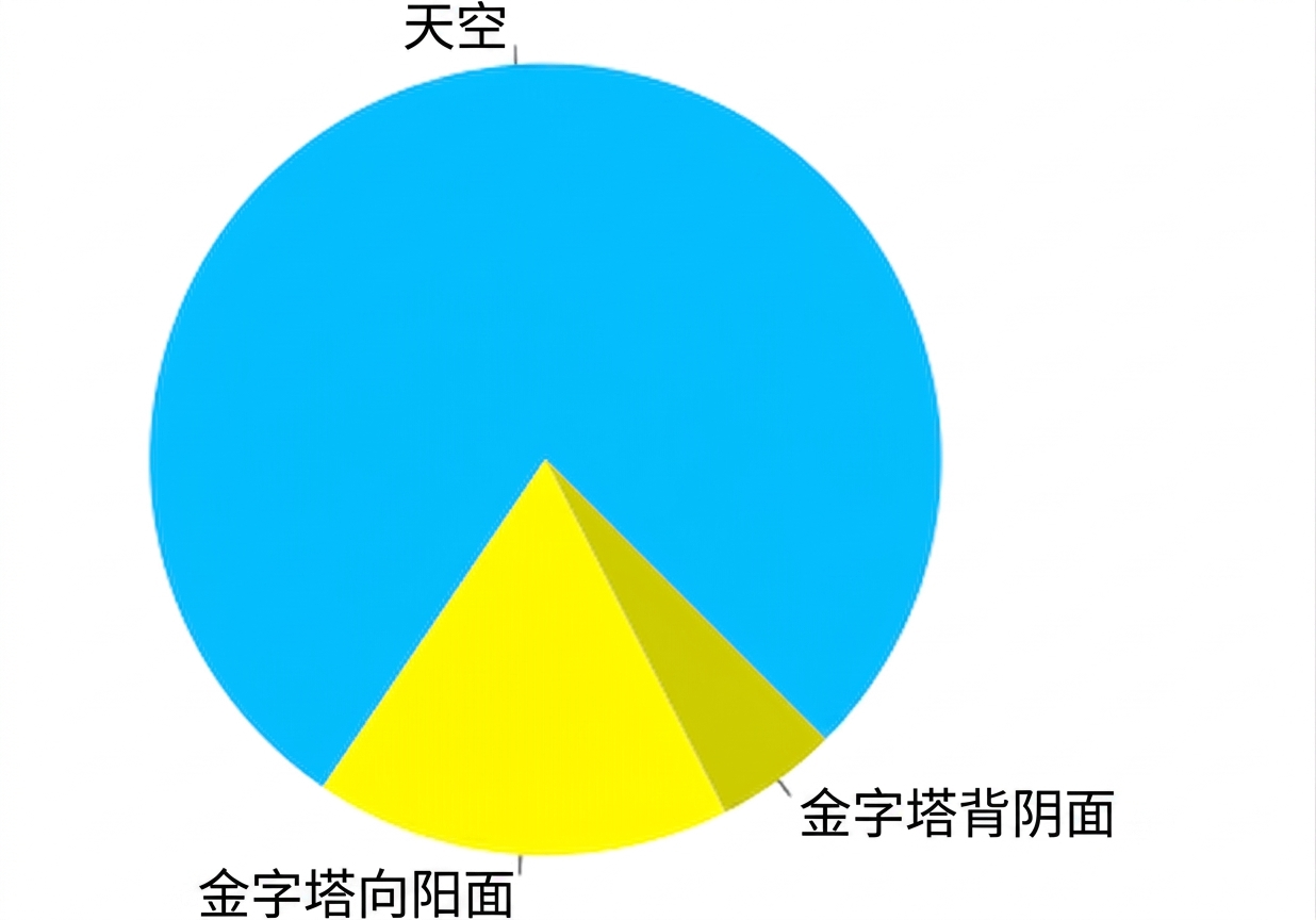 显示金字塔与天空的饼图