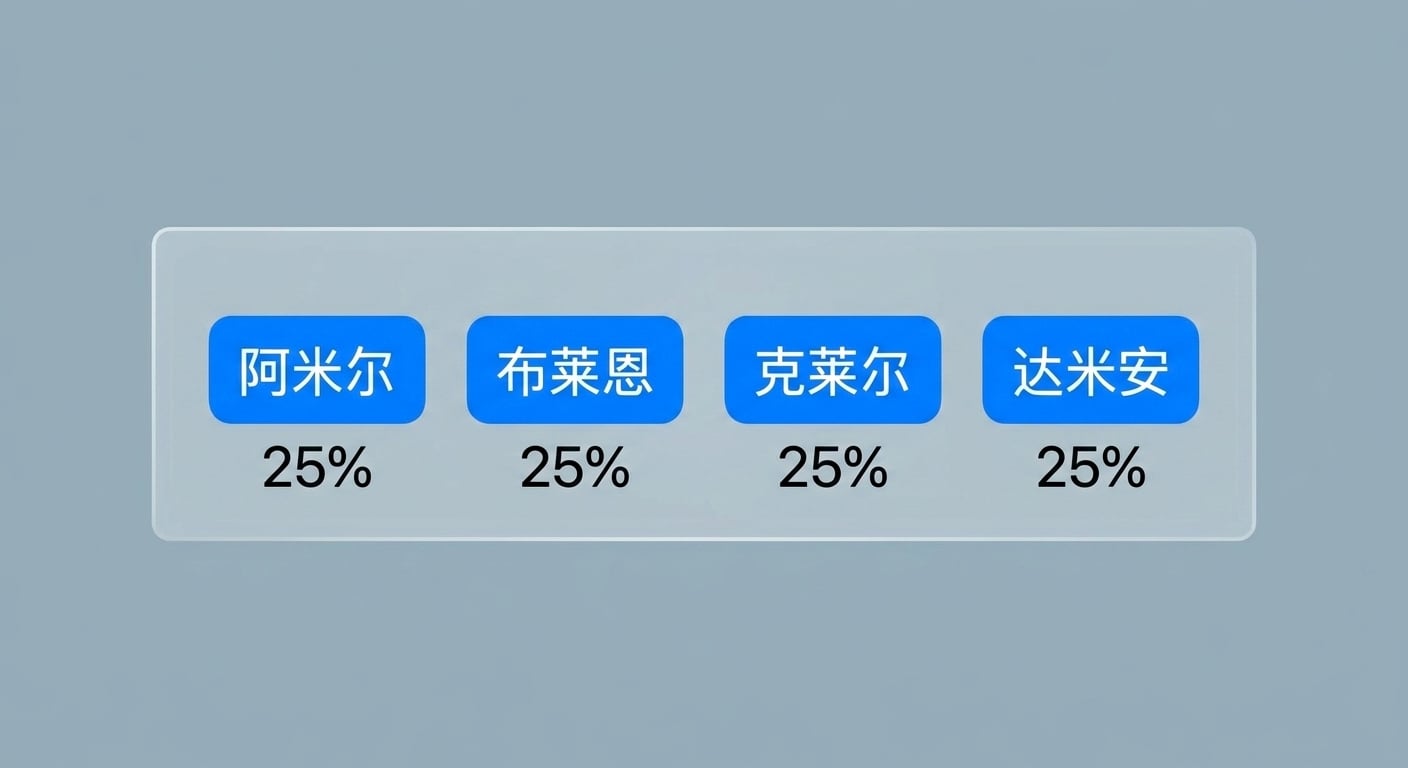盒中姓名,每个25%概率