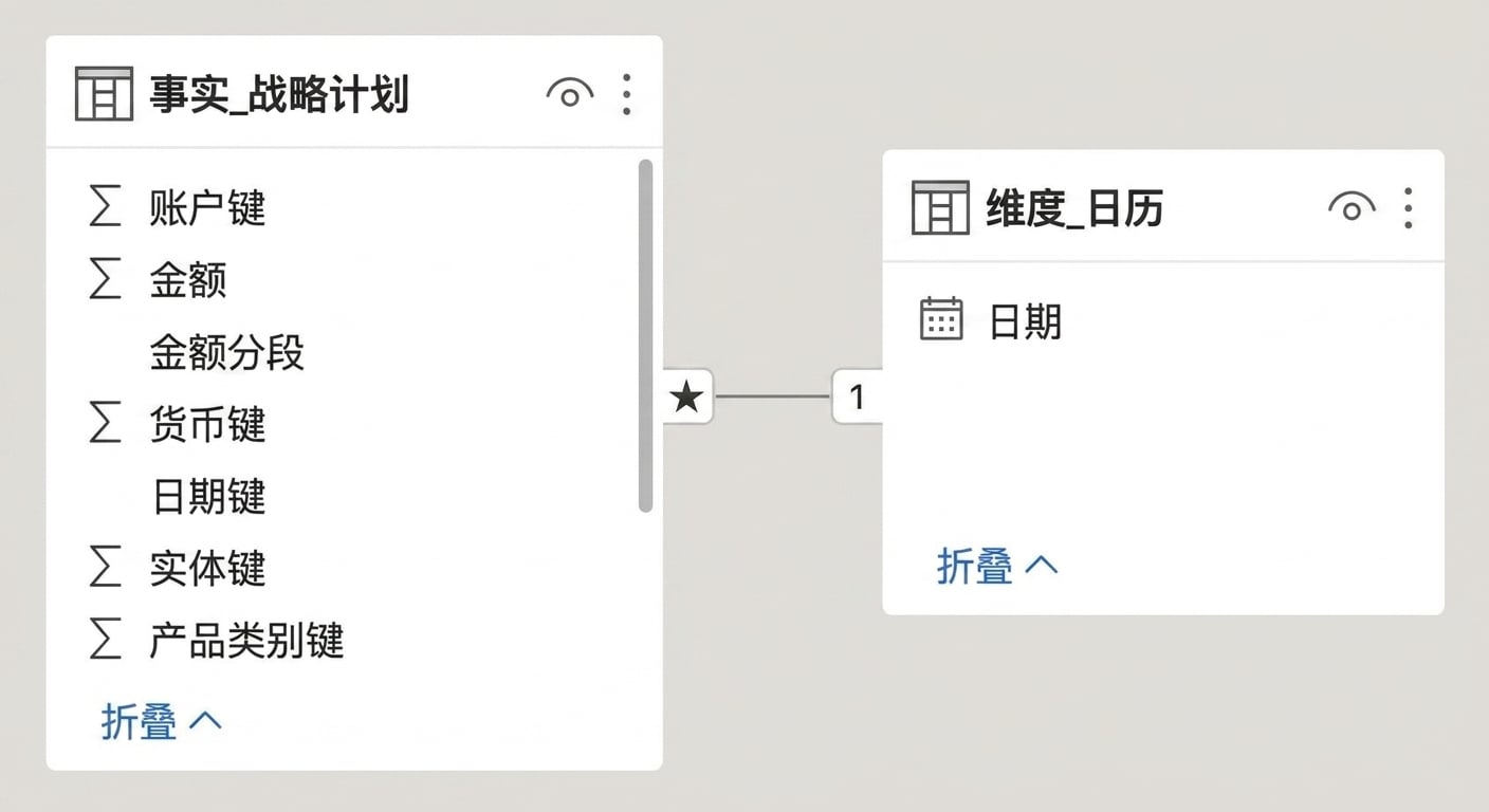 事实表与日期维度表的简单关系