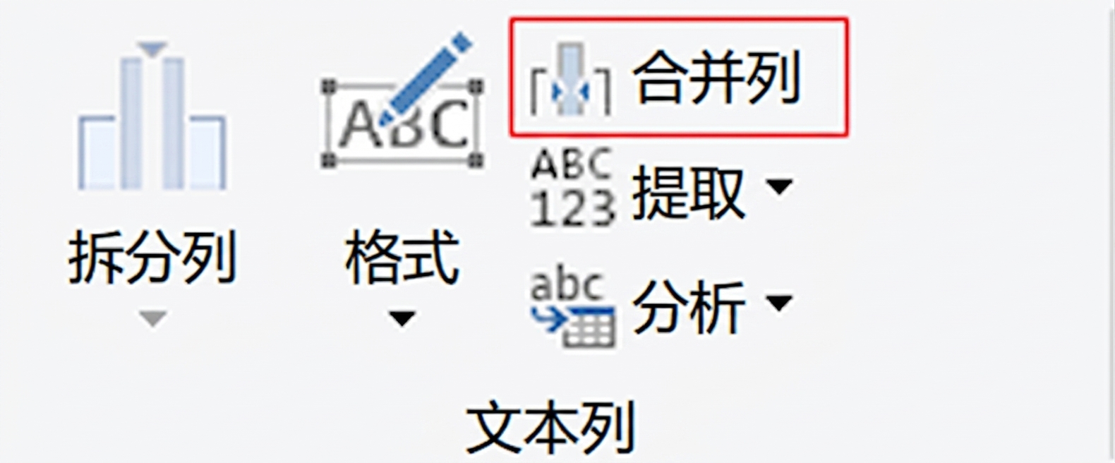 一张 Power Query 截图，显示"合并列"转换