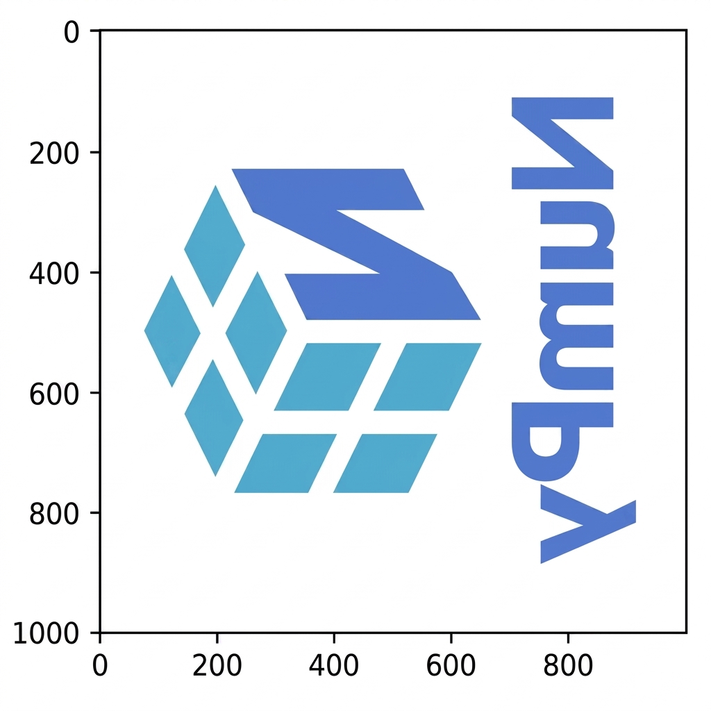 将 NumPy 标志的行与列转置,使其镜像并侧放