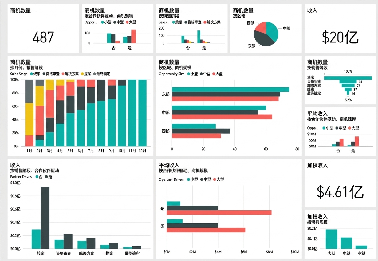 Power BI 仪表板示例