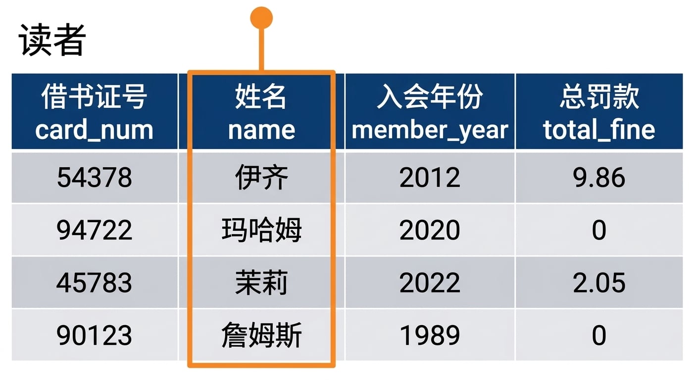 选择 name 字段