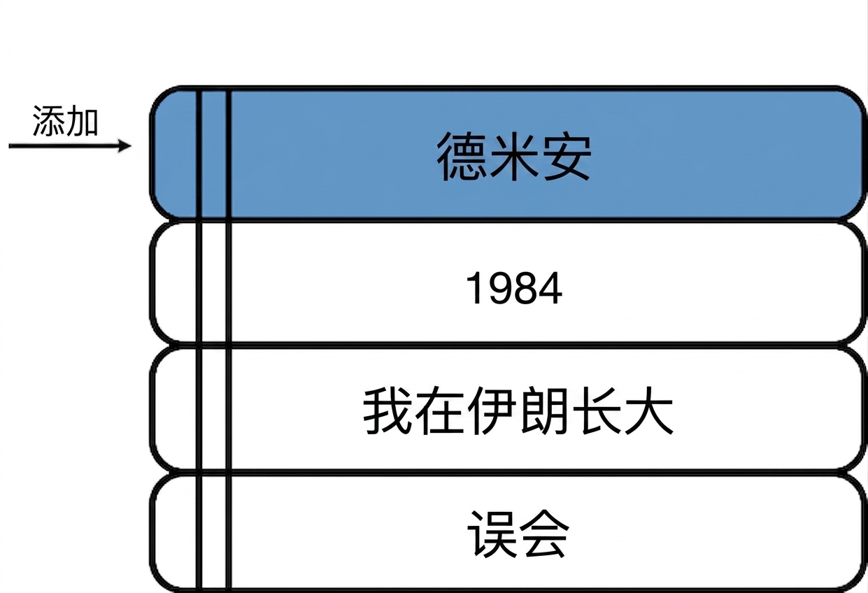 在栈顶添加了一本新书的一叠书图片。