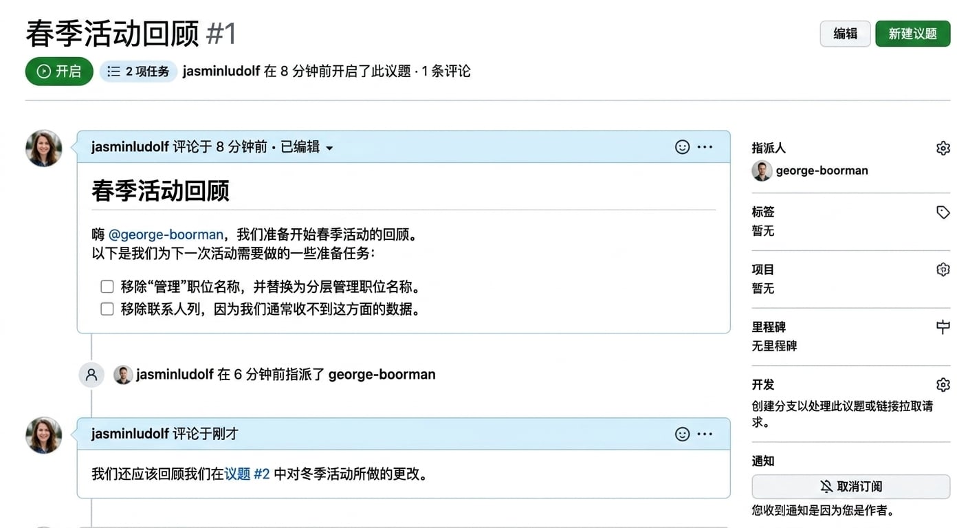 议题已成功建立链接后的视图