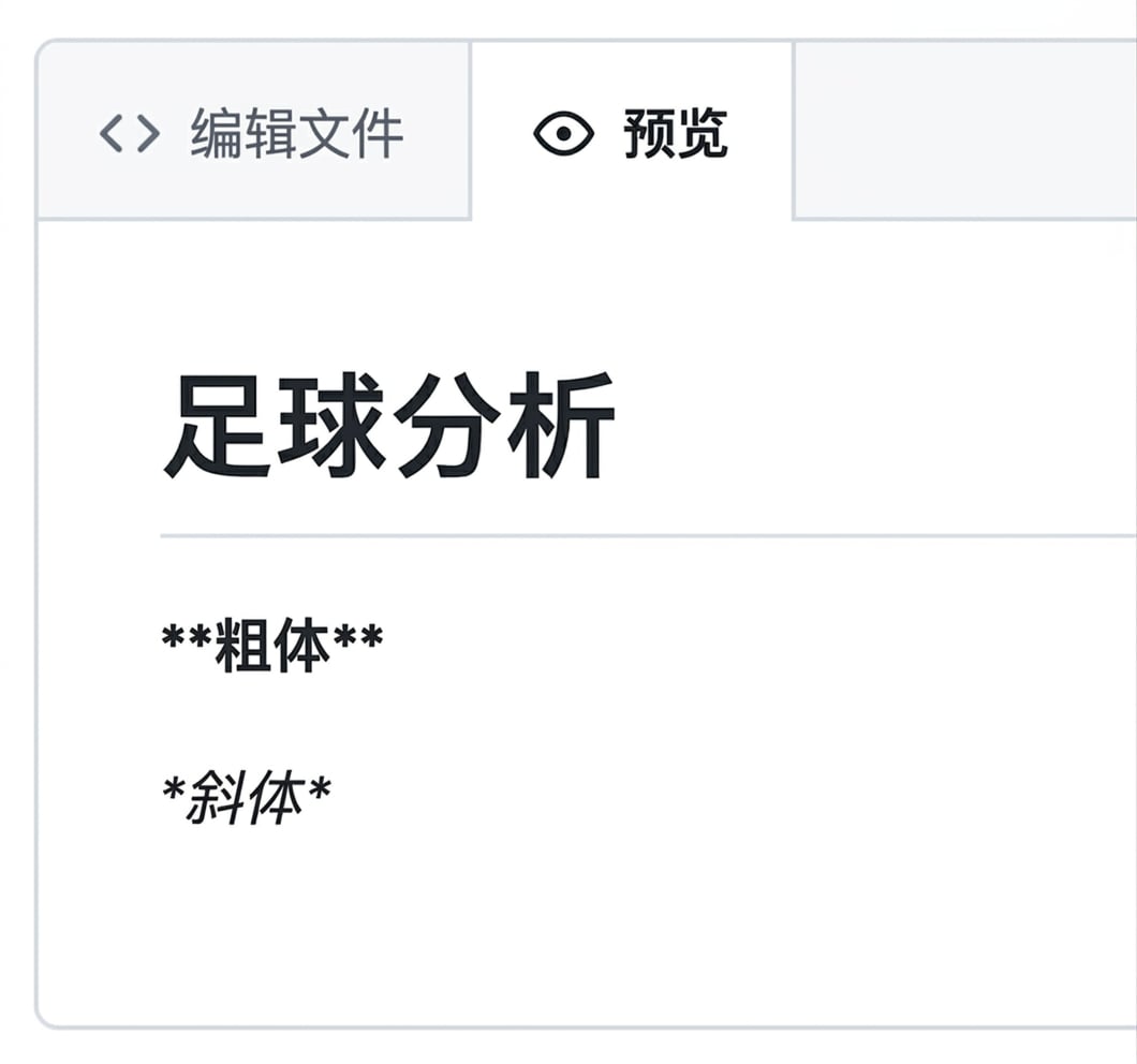Markdown 预览页视图，显示加粗和斜体文本