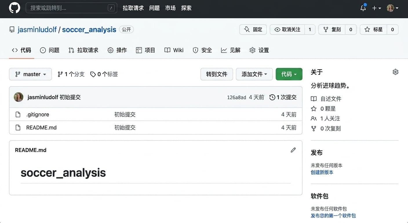 足球分析仓库的动图，正在编辑 About 区域