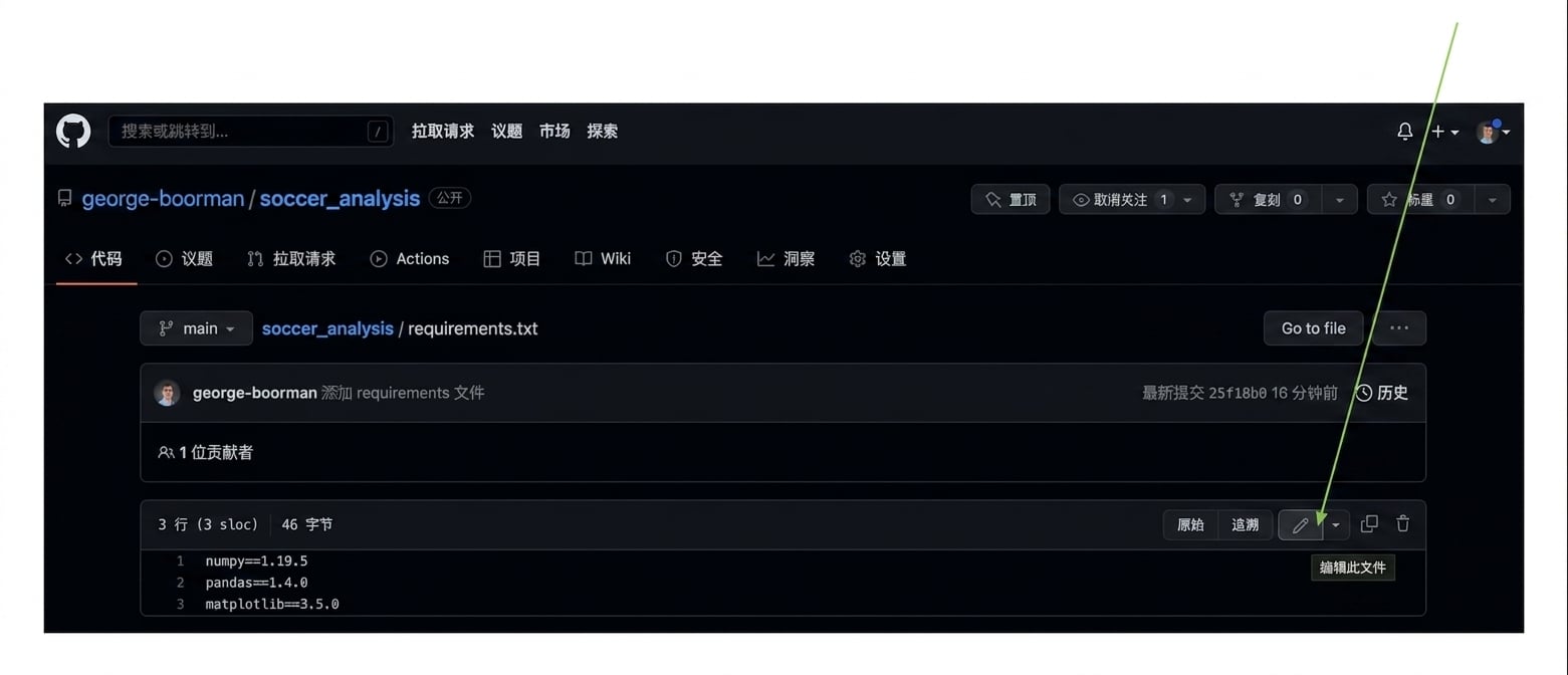 点击铅笔图标编辑文件