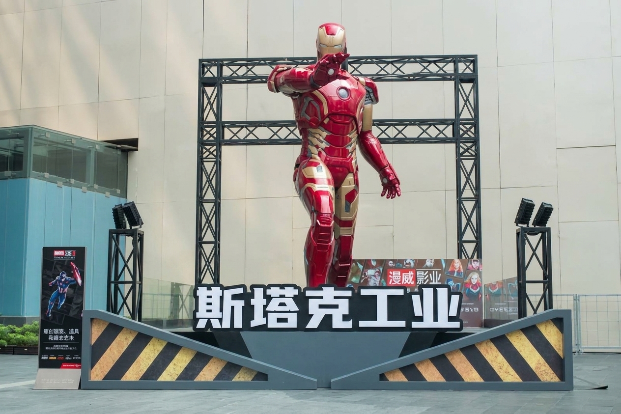 斯塔克工业平台上的钢铁侠战衣