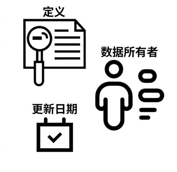 元数据示例：定义、所有者、更新日期