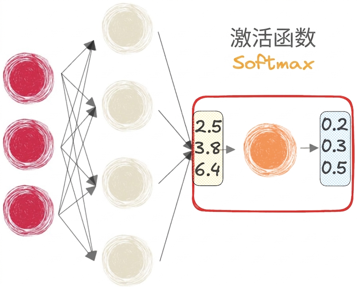 带有 softmax 的神经网络