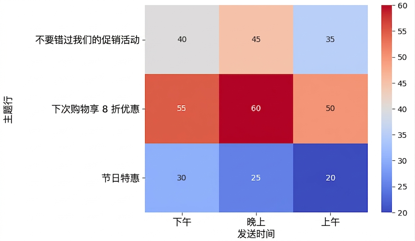 比较打开率的热力图