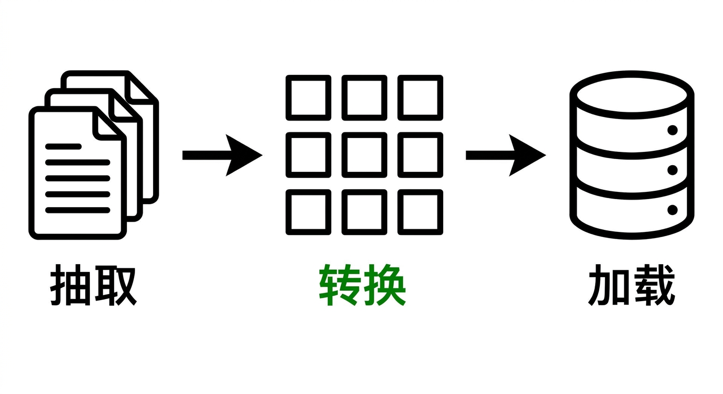 突出显示"转换"组件的 ETL 流水线。