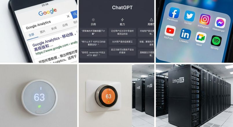 由数据驱动的各类应用拼贴图。