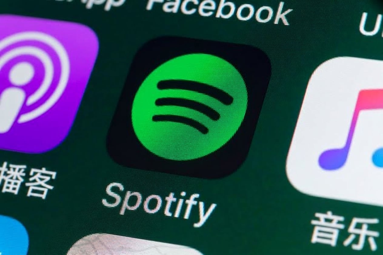 Spotify 标志的图片。
