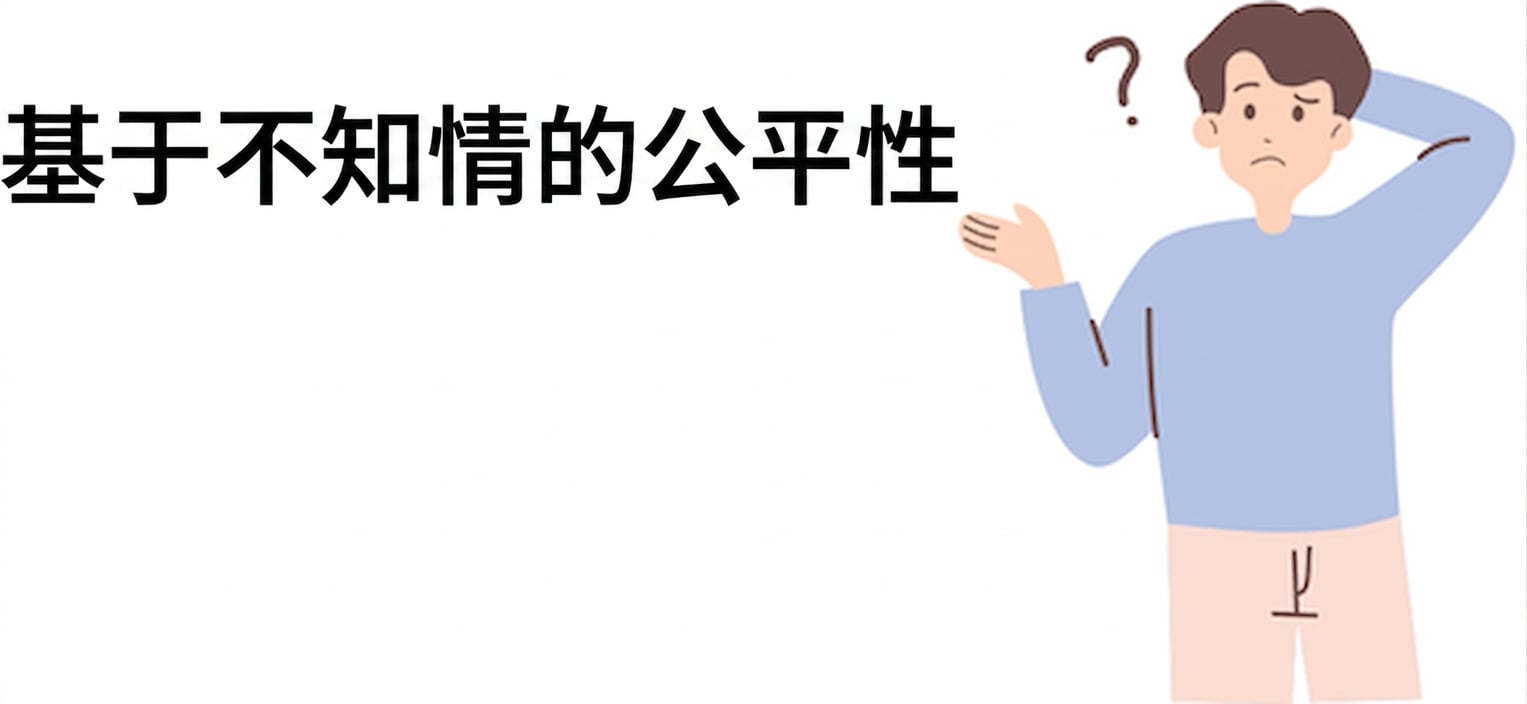 一个人在思考"通过不知情实现公平"。