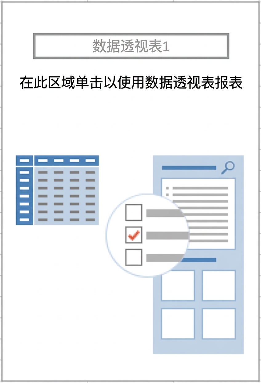 数据透视表占位区域的提示轮廓