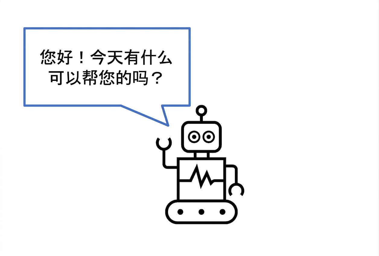 一个机器人说今天将为您提供帮助。