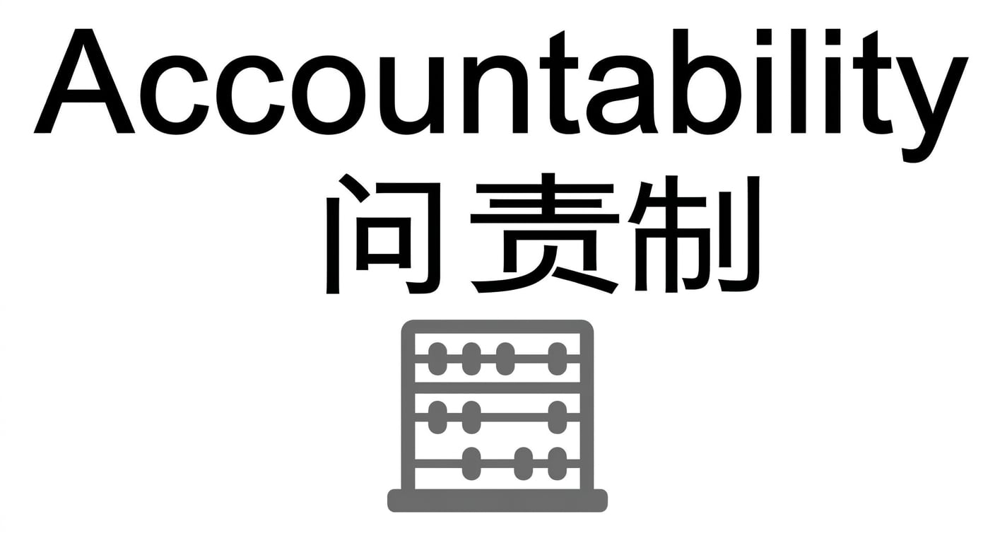 一个写着"问责"的算盘。