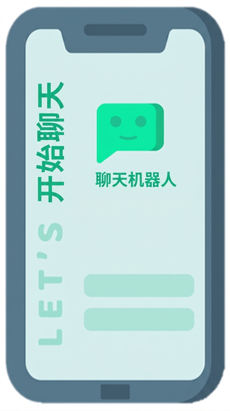 代表手机上聊天机器人的图标。