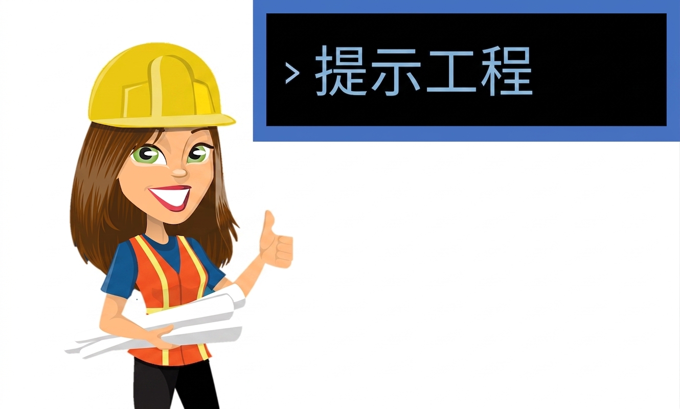 一位工程师介绍提示工程术语的图片。