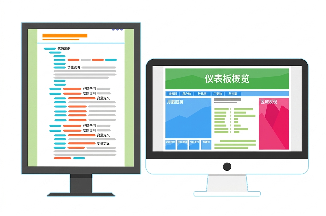 显示多屏代码的图标。