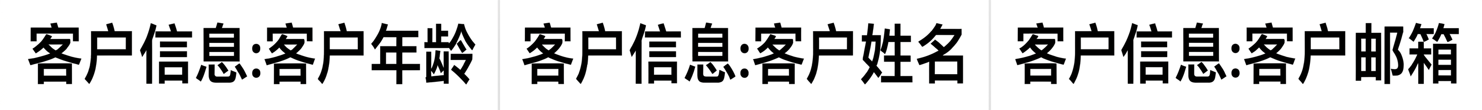 查询结果:将年龄、姓名和邮箱作为独立列
