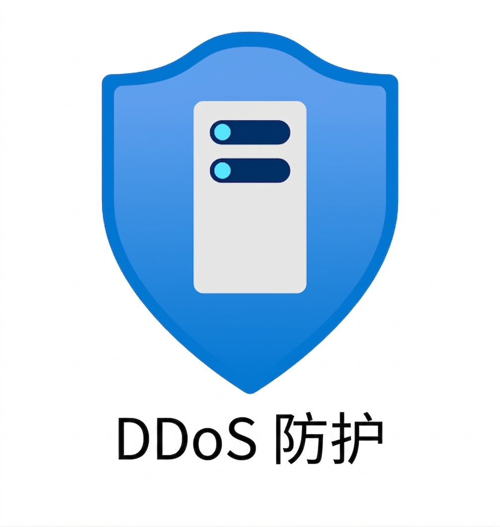 蓝色盾牌，下面写有 ddos protection