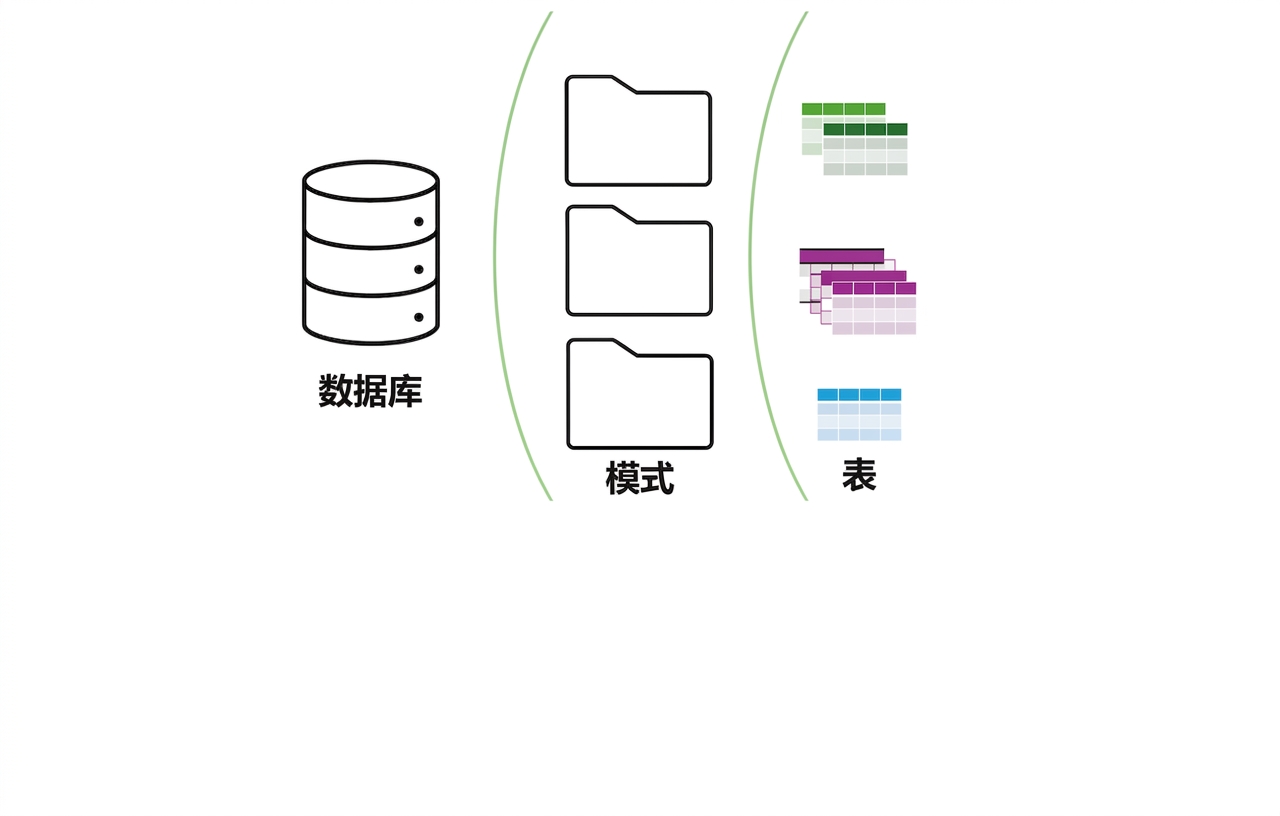 数据库、模式、表