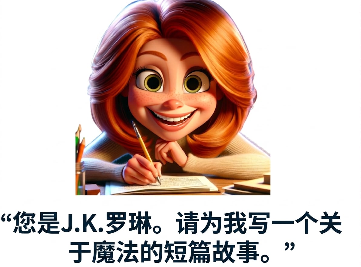 开心的人，提示为"你是J.K. 罗琳，写一篇关于魔法的短篇故事"