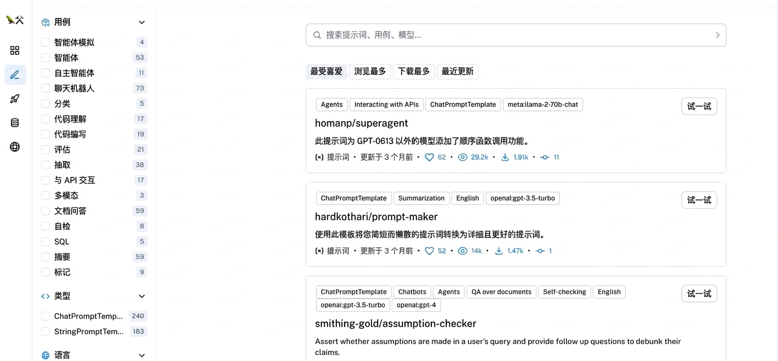 LangChain Hub。