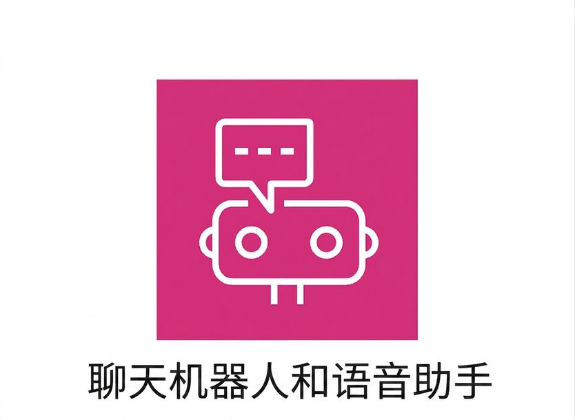 显示聊天机器人和语音助手的图标。
